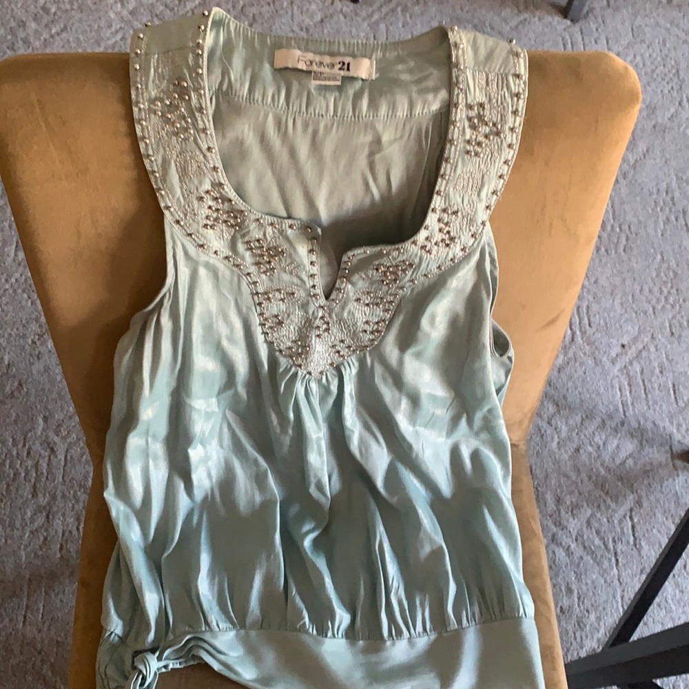 Gorgeous sea foam green/blue top